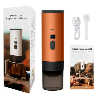 Portable Coffee Machine Wireless 3-in-1 for Ground/Nespresso/DolceGusto Capsule 15Bar 7800mAh Digital Display Travel Camping