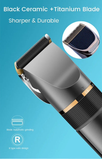 Professional Hair Clipper Rechargeable Electric Trimmer For Men Beard Kids Barber Cutting Machine Haircut LED Screen Waterproof