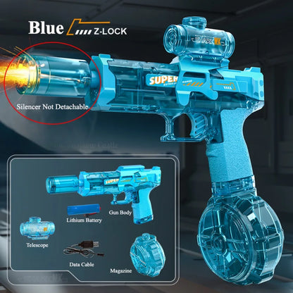 UMP45 Electric Water Gun Full Automatic Submachine with Light Large-Capacity Outdoor Beach Swimming Pool Shooting Game Kid Toy