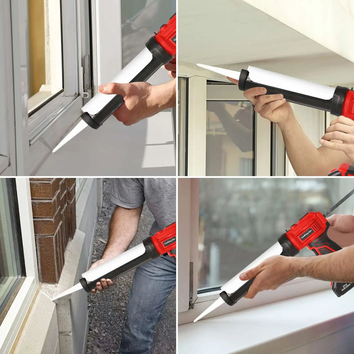 Cordless Electric Caulking Gun, Glass Sealant Gun for Door & Window, Compatible with Makita 18V Lithium Battery