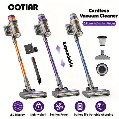COTIAR S25 Cordless Vacuum Cleaner 650W 60kPa Strong Suction 70 Mins Runtime Handheld Home Appliance Portable Removable Battery