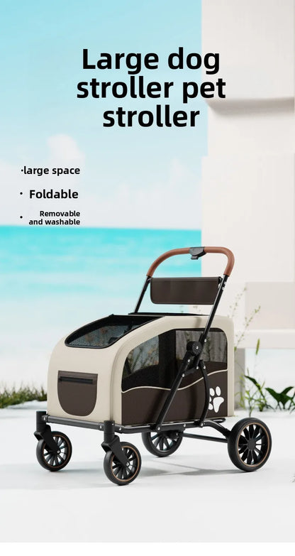 Medium Large Senior Dog Multifunction Pet Stroller Outdoor Travel Portable Foldable Stroller for Dog Pet Trolley Pet Stroller