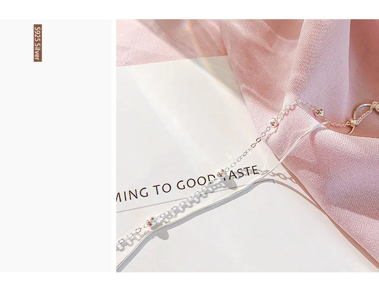 925 Sterling Silver Round Ball Lucky Bracelets Woman Double-Layer Snake Chain Hot Top Quality Jewelry Wedding Jewellery