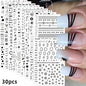 30 Sheets Christmas Nail Art Stickers Self Adhesive 3D White Snowflake Nail Decals Xmas Nail Supplies Christmas Manicure Sliders