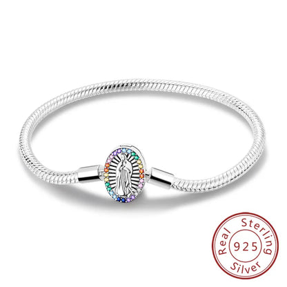 Bracelet Original 925 Sterling Silver Charm Bracelet 17-20CM Love Heart Pave Zirconia Bracelet for Women DIY Charm Jewelry Gifts