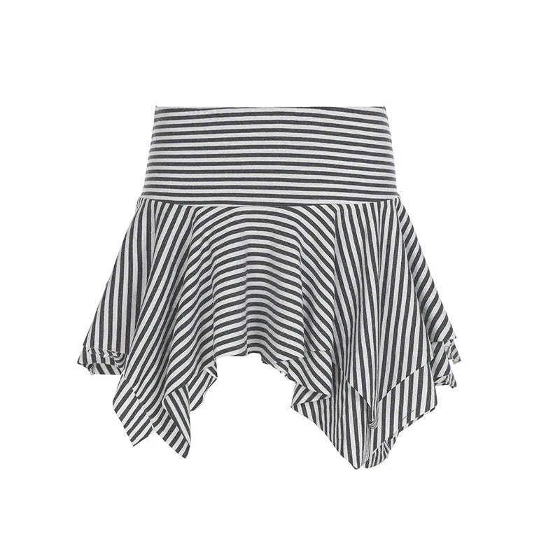 Emo Girls Summer Mini Cute Striped Women's Skirt Streetwear Hip-Hop All-match Fashion Vintage Y2K Hot Girls Slim Women's  Skirt