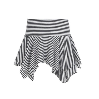 Emo Girls Summer Mini Cute Striped Women's Skirt Streetwear Hip-Hop All-match Fashion Vintage Y2K Hot Girls Slim Women's  Skirt