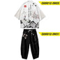 Large Size 5XL 6XL Japanese Kimono Cardigan Pants Set Print Fox Men Women Shirt Tradition Yukata Haori Obi Cosplay Costume
