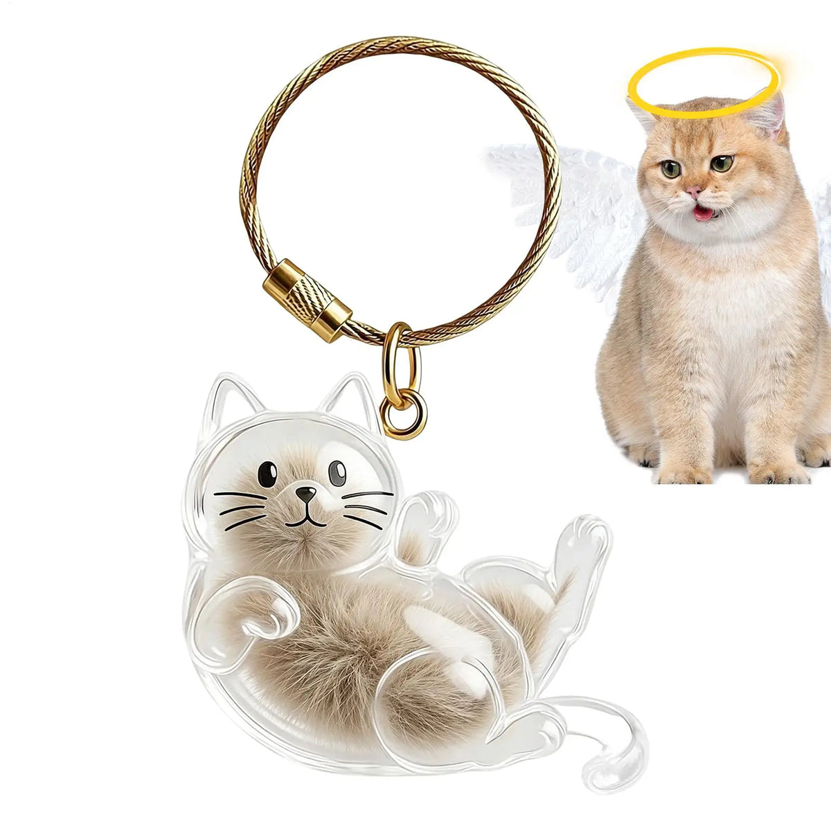 2x3x6cm Pet Hair Keychain Holder, Portable Cat Dog F ur Pendant For Bag, Keepsake Key Ring For Backpack Purse Wallet, Cute Gift