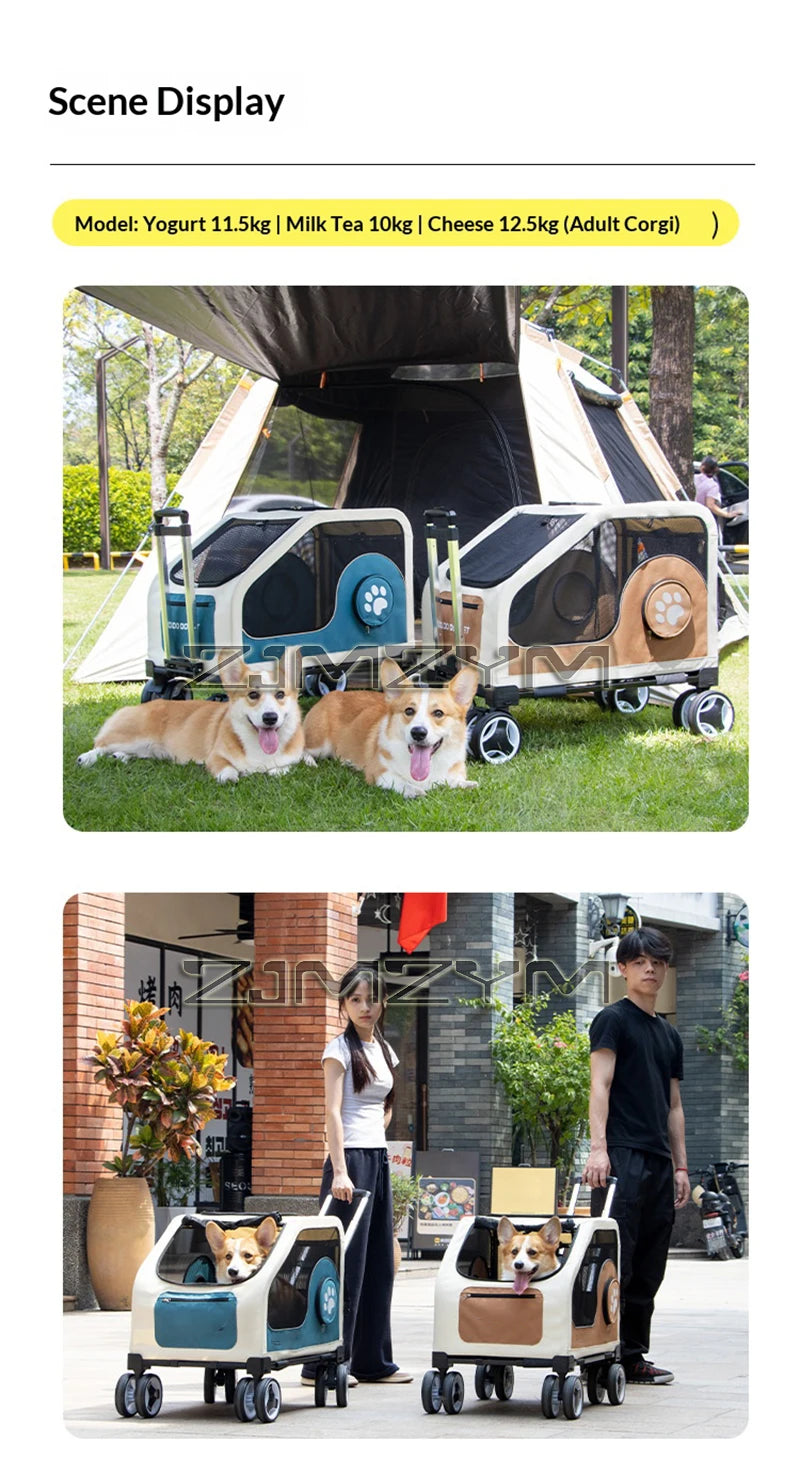 Portable Pet Trolley Case, Fashionable Detachable Dog Trolley Case, Foldable Pet Bag Cat Travel Carrier Bag