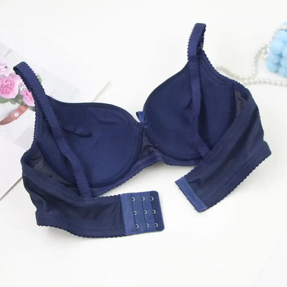 2025 New Sexy Bow Sweat Absorption Bras Solid Smooth 34/75 36/80 38/85 40/90 42/95 44/100 ABC Cup Underwear Pus Up Lingerie
