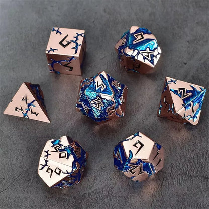 D&D Dice 7 Die Metal DND Dice Set, Weighted Metallic for Dungeons and Dragons Dice Set, Polyhedral D and D Dice Roleplaying Cube