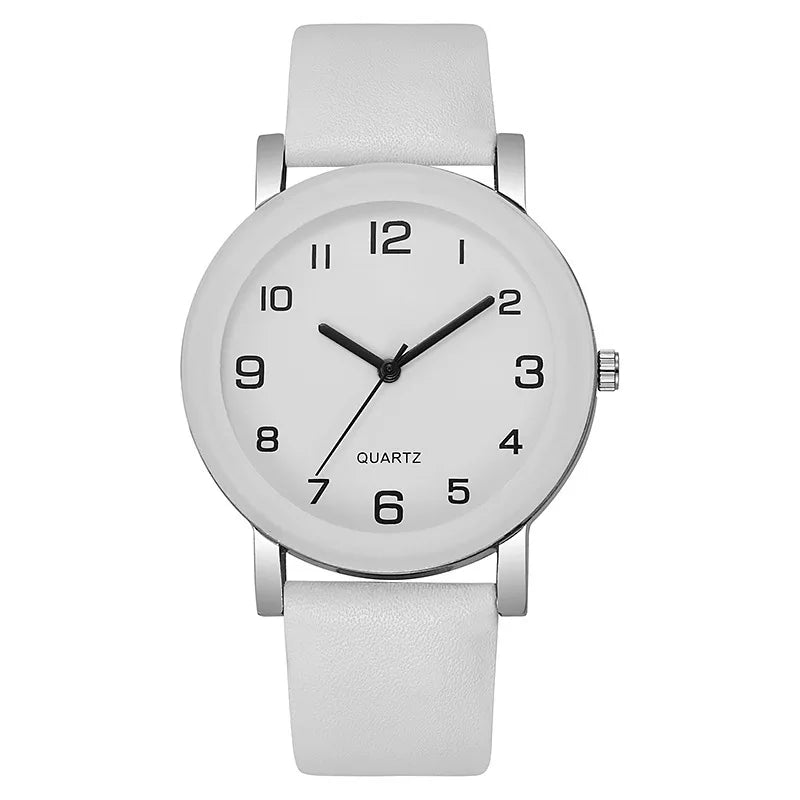 1/2PCS Fashion Couple's Watches Leather Strap Wristwatch Men Women Casual Arabic Dial Quartz Watches (Without Box)