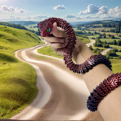 85Cm/33.46In Snake Statue Moveable Joints Animal Model Home Desktop Decoration Ornament Gift Collectible Statue