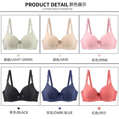2025 New Sexy Bow Sweat Absorption Bras Solid Smooth 34/75 36/80 38/85 40/90 42/95 44/100 ABC Cup Underwear Pus Up Lingerie