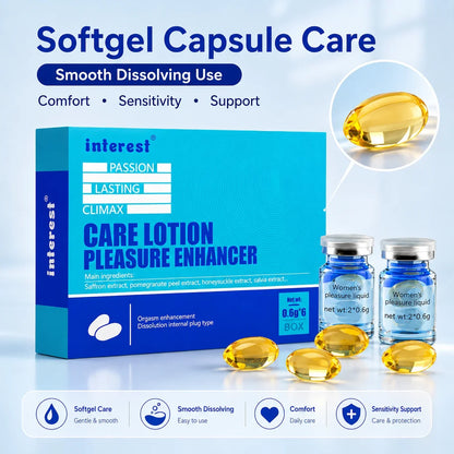 Hot Mini Intimate Pleasure Support Capsules for Women,6pcs Dissolving Softgel Care Lotion for Lubrication, Sensitivity & Comfort