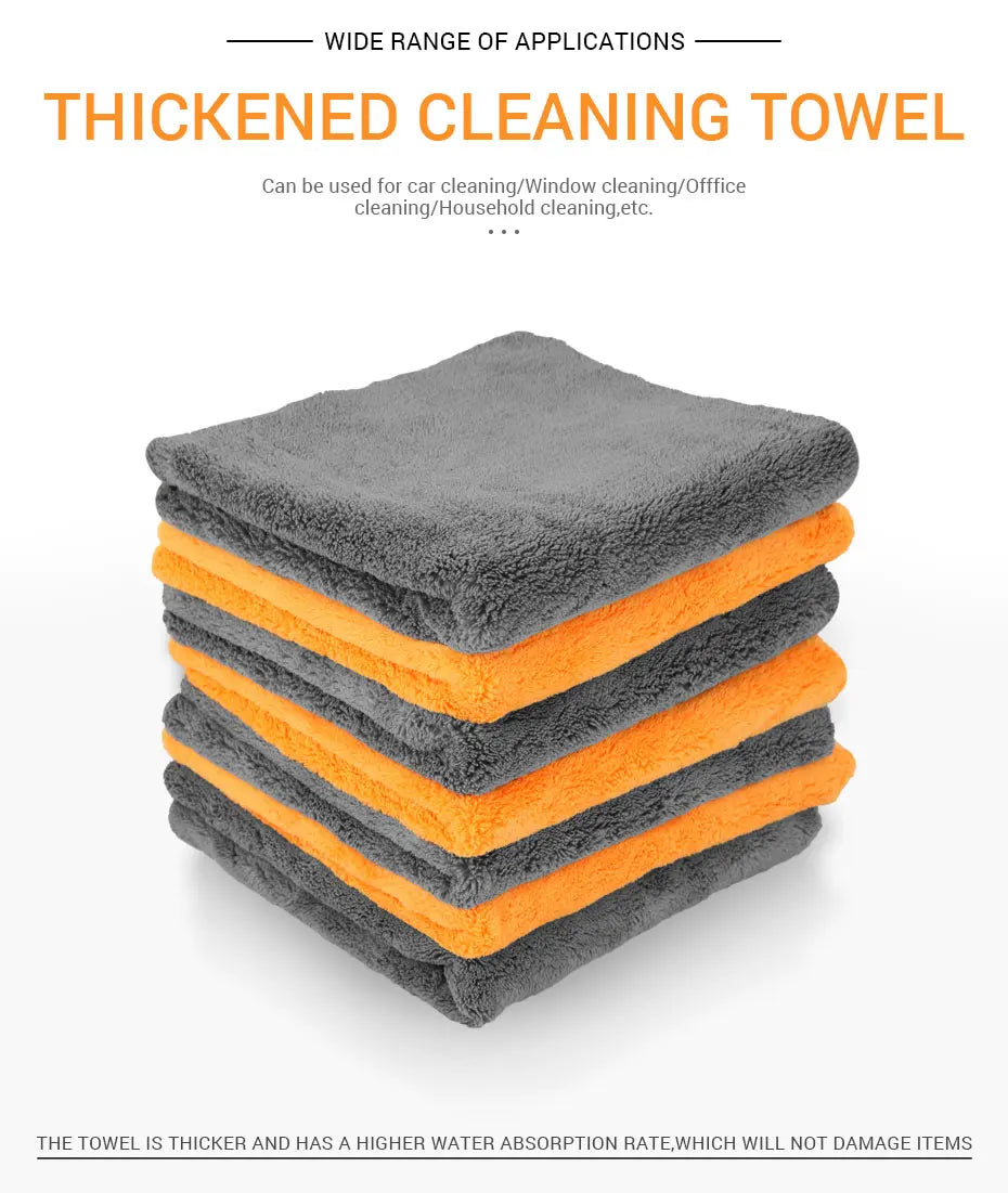 SEAMETAL 40X40cm Microfiber Towels Car Care Washing Thicken Towel Car Detailing Drying Cloth Cleaning Tool Auto Wash Accessories