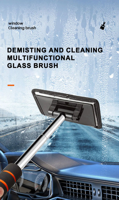 SEAMETAL Car Windshield Cleaning Brush Window Glass Clean Wiper Scalable Long Handle Scratch-Free Soft Wash Cloth Washing Tool