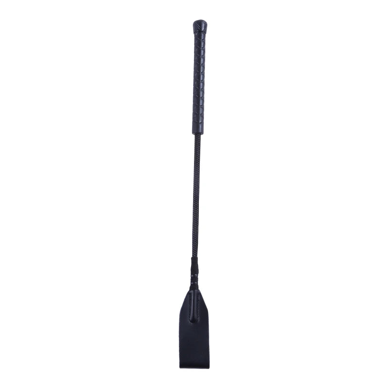 High Quality Black Faux Leather Horse Whip Hand Made Halter Braided Riding Racing Equipment