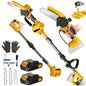 6-inch Cordless Electric Saw Telescopic Pole Electric Saw Pole Saw Gardening Trimming Power Tool Compatible with 21V Batteries