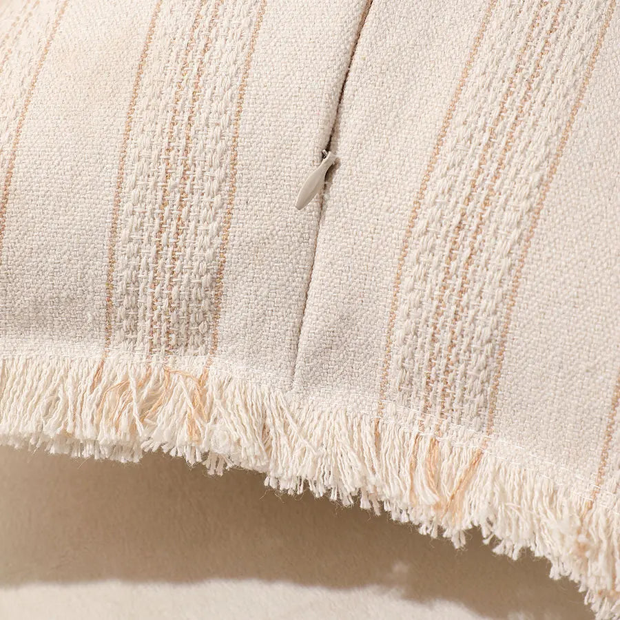 Summer Boho Pillow Covers 30x50 Living Room Sofa Fringed Edges Decorative Striped Throw Pillow Cover BreathableHome Decor