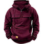 Men's Casual Sports Hooded Sweatshirt New Style Outdoor Thick Fashionable Loose Long-Sleeved Pullover with Multiple Pockets