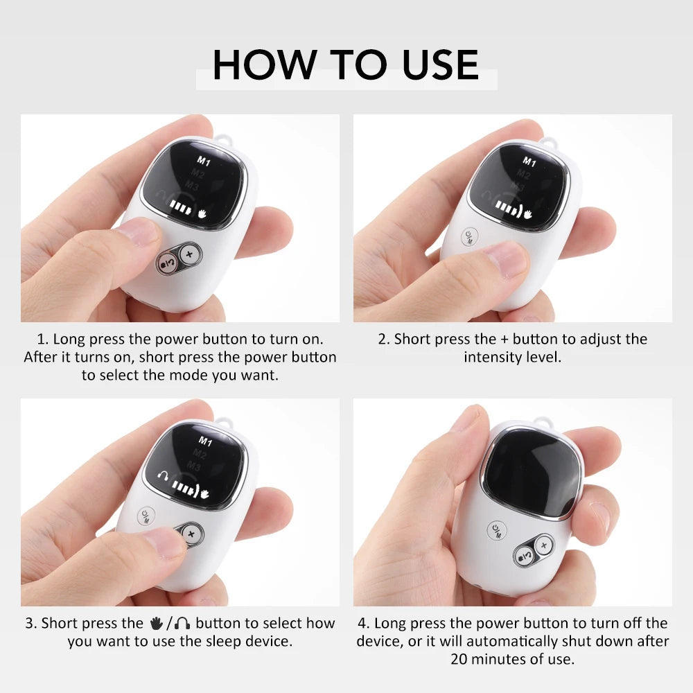 Handheld CES Sleep Aid Device for Insomnia Palm Pulse Massager Ear Clip Insomnia Anxiety Pulse CES Therapy Device Anxiety Relief