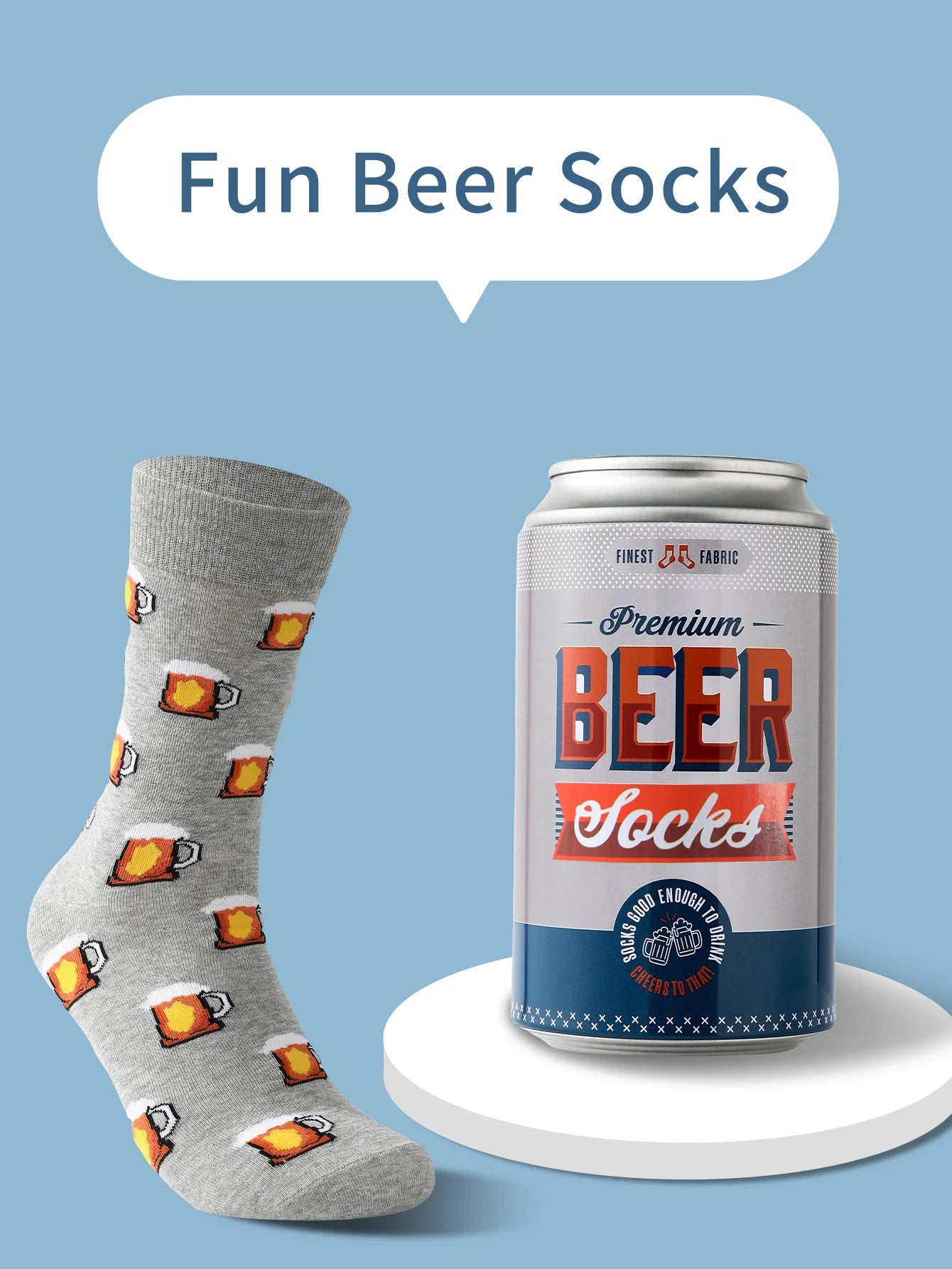 A pair of unique beer personalized patterns socks men and women on the eve of Halloween Give Friends Gift Socks Four Seasons