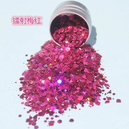 5g/BagGlitter Chameleon Nail Flakes Iridescent Chameleon Nail Powder Holographic Laser Colorful Nail Sequins 120 Colors Mix Size
