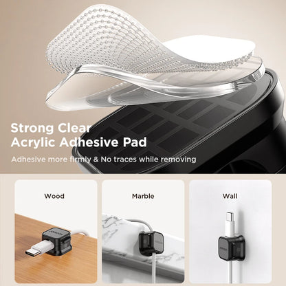 Joyroom Magnetic Cable Clips Cable Smooth Adjustable Cord Holder Cable Management Wire Keeper Under Desk Cable Organizer Holder