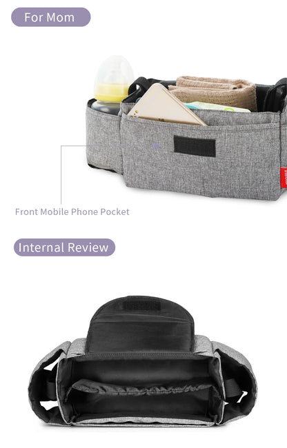 Baby Stroller Bag Pram Organizer Stroller Accessories Stroller Cup Holder Cover Trolley Organizer Pouch Travel Accessories