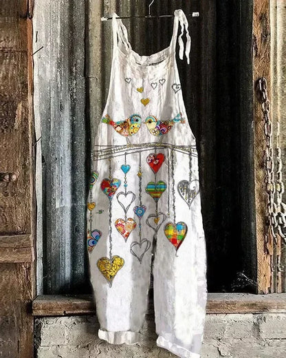 Women Jumpsuits Overalls Sleeveless Slash Neck Print Floral Wide Leg Pants High Street Autumn 2026 Casual Loose Backless