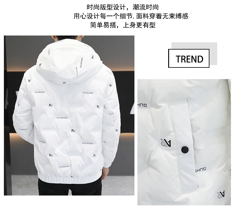 2026 High quality Winter Down Jacket Coats Mens Warm White Duck Down Hooded Men Windproof Parkas Overcoat