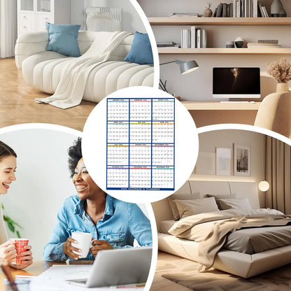 Large Dry Erase Calendar for Wall 2026 Wall Calendar 12 Month  22.83X34.56 Inch Yearly Schedule Organizer for Indoor Home Fridge