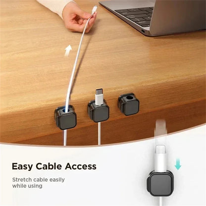 Magnetic Cable Clip Winder Holder Adhesive Wire Keeper Cord Cable Organizer USB Charging Cables Winder for Office Desktop Home