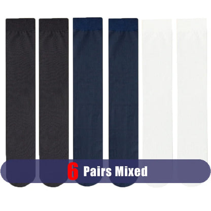 3 Pairs Summer Man Silk Socks Long Business Thin Nylon Striped Breathable Soft Elastic Below Knee Calf Formal Wear Crew Socks