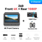 【Free 128G Card】DDPAI Z60 Dual Dash Cam Front and Rear 4K+1080P Dashcam Car DVR Dash Camera GPS ADAS Nightvision Park Monitor