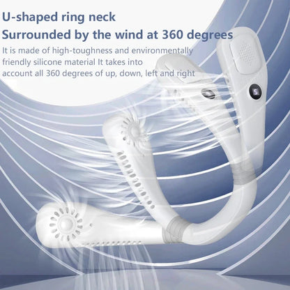 Lenovo Neck Bladeless Fan Mini Ultra Long Life Portable Lazy Silent Fan Usb Charging Student Sports Office 2026 New