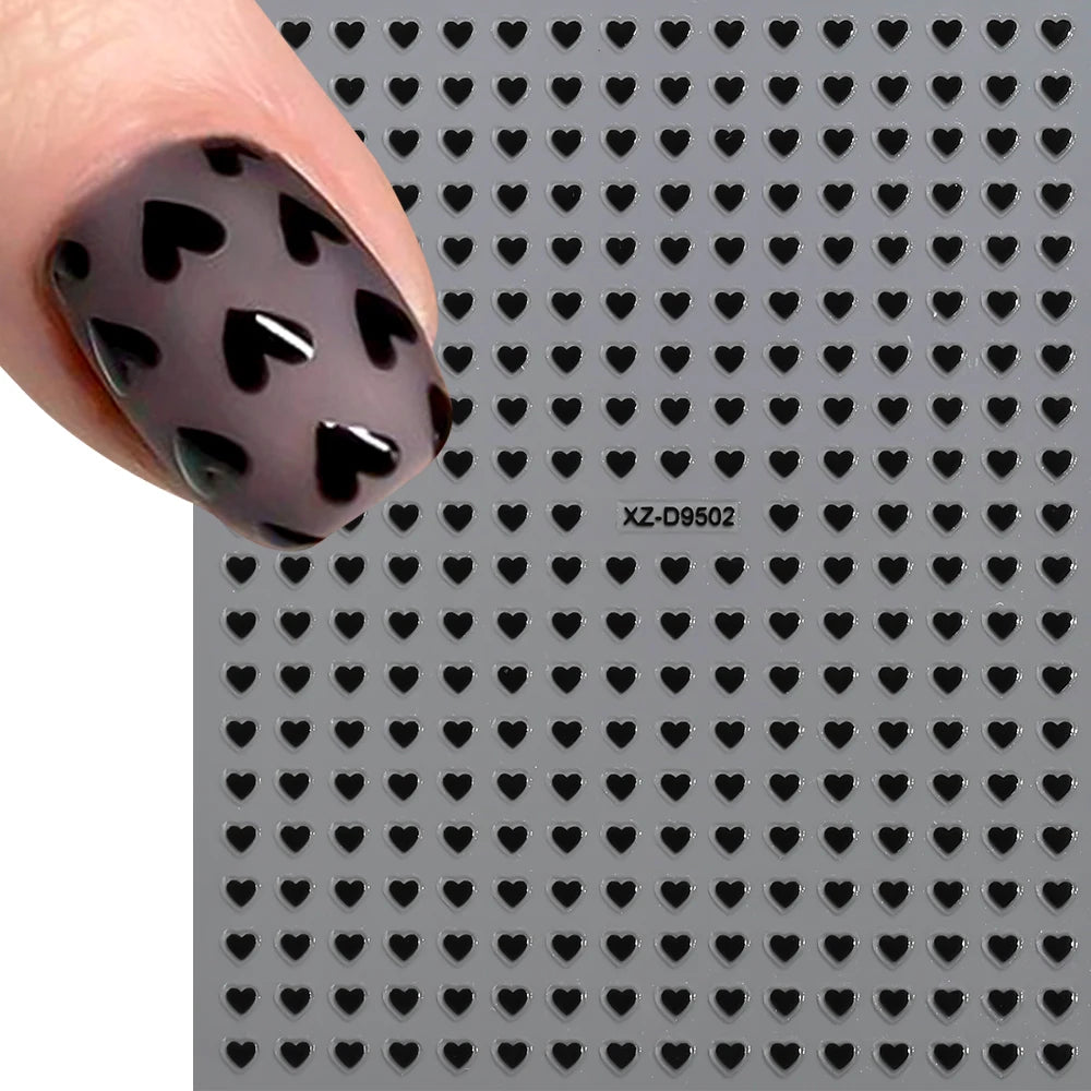 8pcs/set Mini Red Heart Valentines Nail Stickers Irregular Love Stripe Gold/Silver Nail Decals Sliders Laser Shiny Manicure Acce