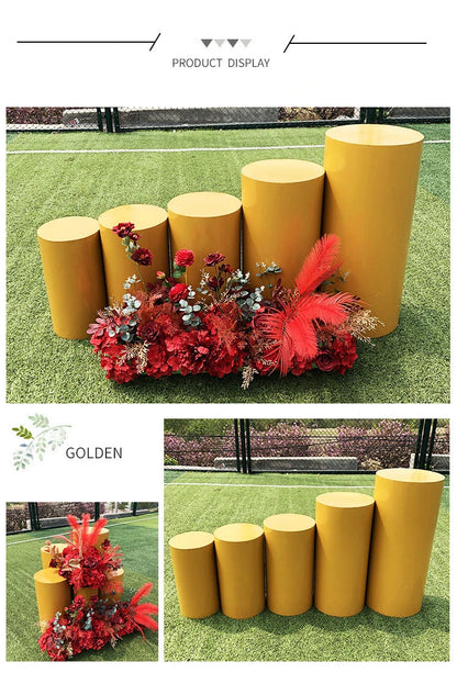 Cylinder Pedestal Plinth  Cake Stand White Flower Column Dessert Table For Birthday Party Wedding Decoration