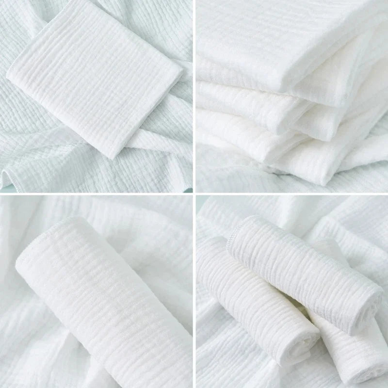 8pc Cotton Baby Gauze Diapers for Newborn Babies Nappy Changing Washable Reusable Double Layer Soft Baby Towel Burp Cloth
