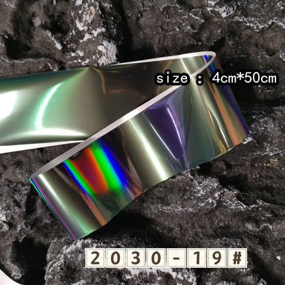 50/100cm Fish Scale Chameleon Nails Metal Nail Art Foil Fish Lure Transfer Decals Wraps Stickers Laser Manicure Decorations