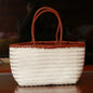 Handbags Women's Genuine Leather Shoulder Bag Weaving Casual Shopping Bag Vintage Big Tote Purse Cowhide Cross Hand Bags Lady