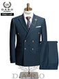 DAROuomo 2026 Men's Slim Fit Formal Business Suit 2Pcs Set - DR8211 (Jacket + Pants) for Work Wear