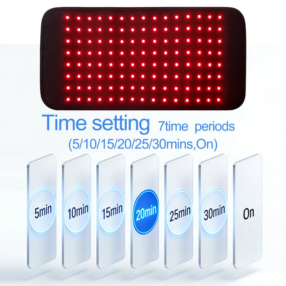 LED Red Light Massage Belt 120 LEDs Back And Waist Pain Relief Relax Belt Muscle Pain Relief 660nm 850nm Body Care Belt