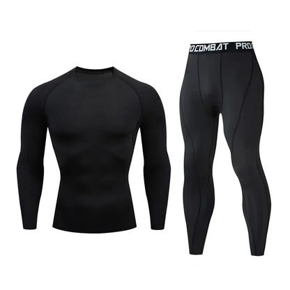 Men's 2/3pcs sets Boxing suit rashguard male kit MMA compression clothing men long-sleeved t-shirt+leggings tracksuit Sport Suit