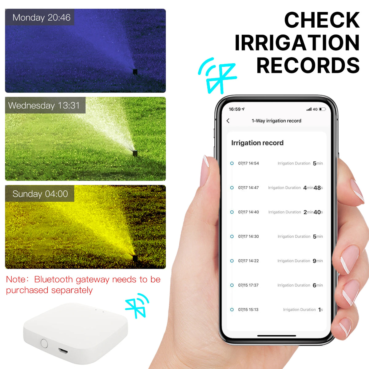 MOES Bluetooth Value Smart Garden Sprinkler Water Timer by 2 Way Rain Delay Filter Programmable Automatic Irrigation Controller