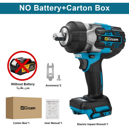 Gisam 2800N.M Brushless Electric Wrench 1/2 Inch Cordless Impact Wrench Electirc Screwdriver Drill For Makita 18V Battery Pin