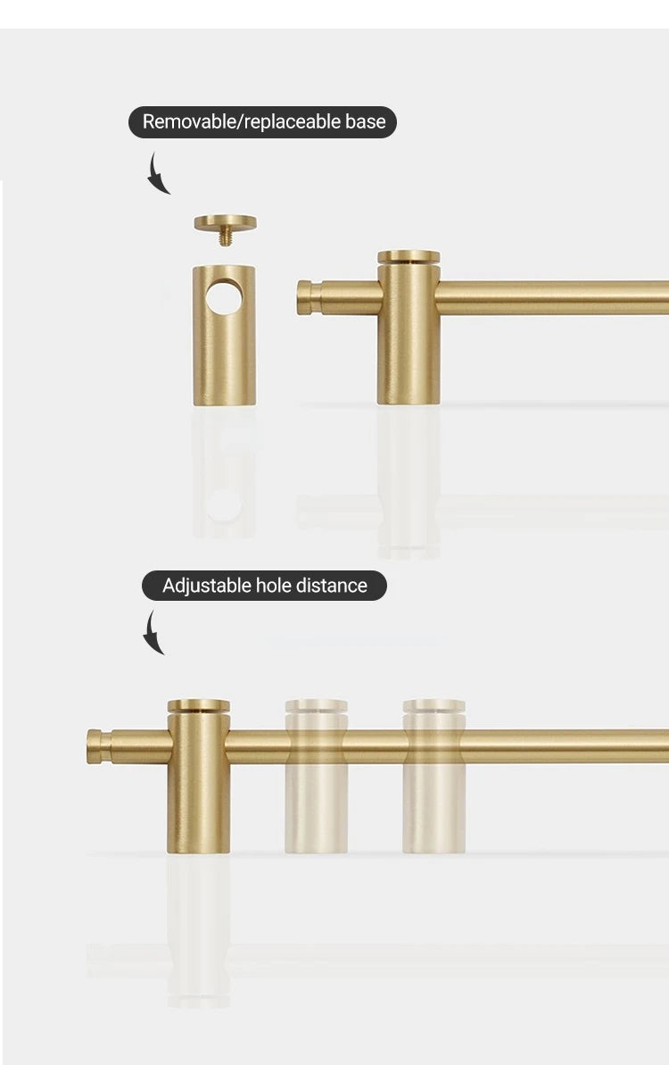Brass long handle Nordic pure copper modern pulls simple gold light luxury pulls cabinet adjustable long handle cabinet handle