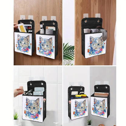 1pc/Set DIY Butterfly Diamond Art Hanging Storage Bags Canvas Crystal Rhinestone Cats Diamond Painting Storage Bags for Hanging